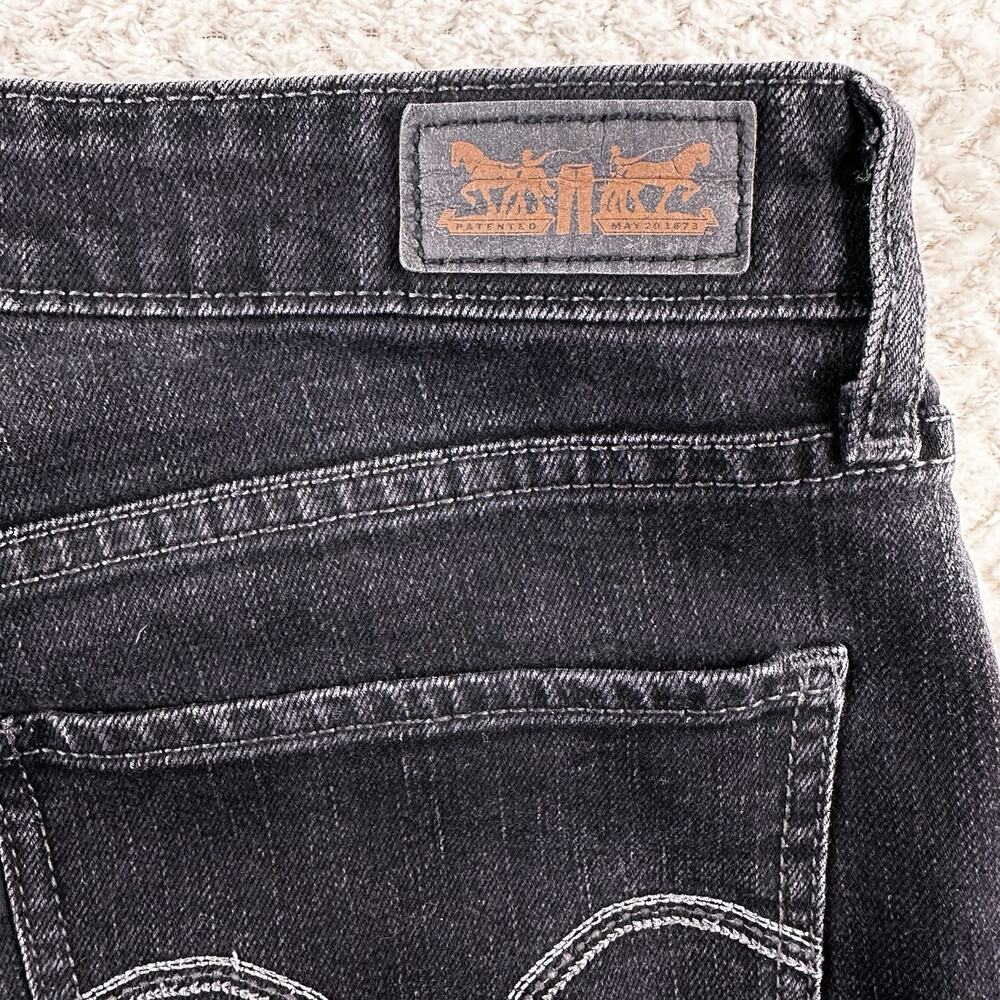 Levis Jeans Womens 14 Black The Skinny Mid Rise Stretch Denim- Black Tag - Picture 10 of 13